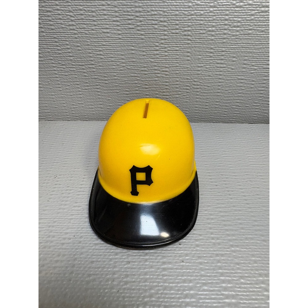Pittsburgh Pirates MLB Baseball Batting Helmet Coin Bank Yellow Black Plastic